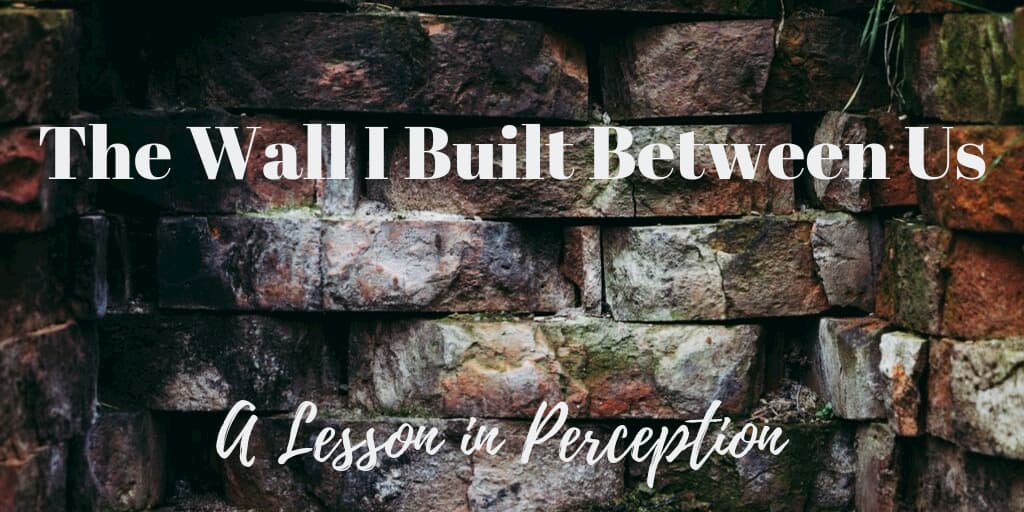 Photo of stone wall. Text reads, "The Wall I Built Between Us: a lesson in perception"
