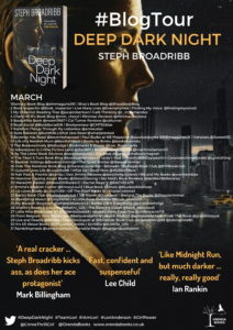Blog tour poster for Deep Dark Night by Steph Broadrigg