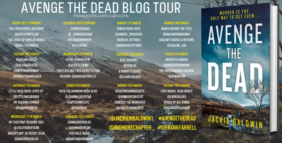 avenge the dead by jackie baldwin blog tour banner