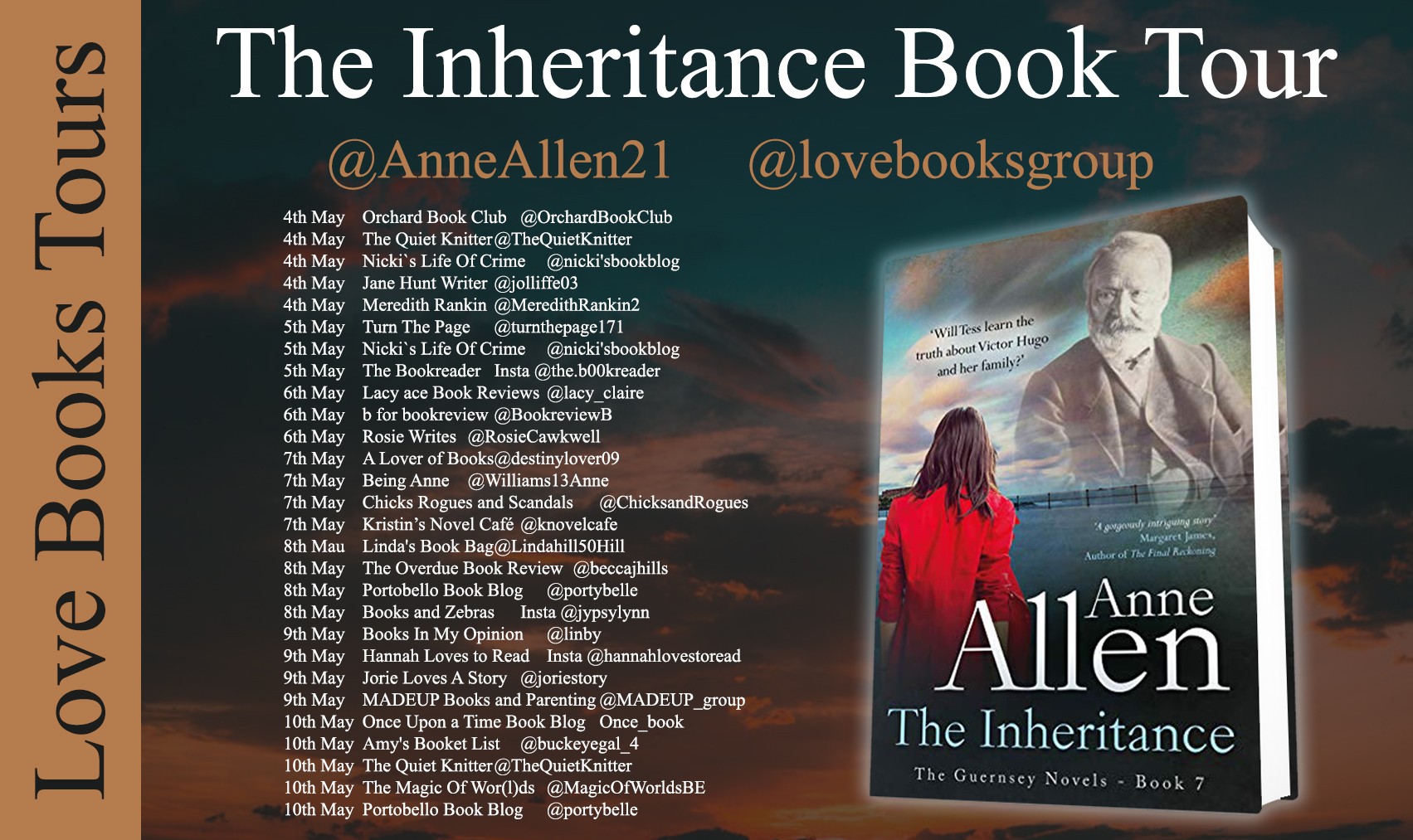 Anne Allen The Inheritance blog tour poster from LoveBOoksTours