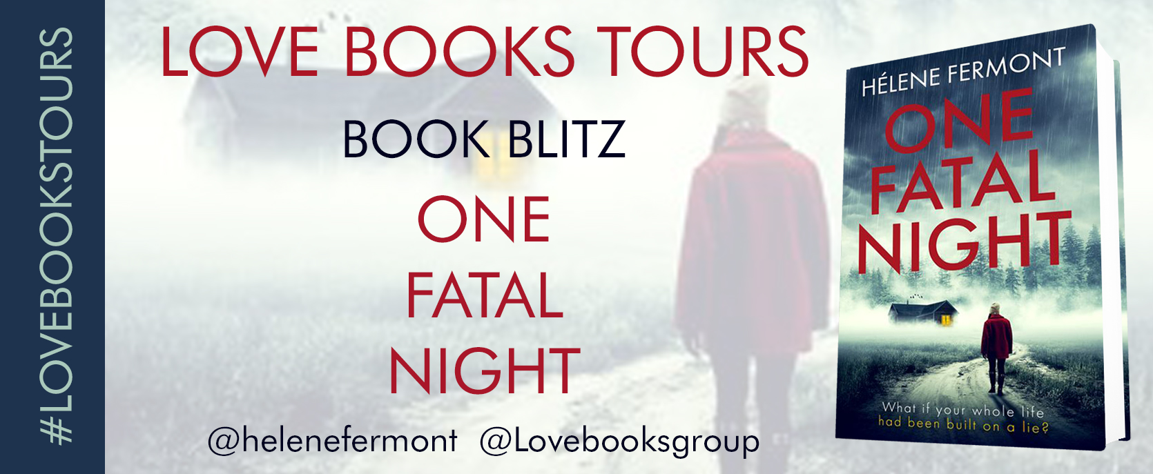 book tour poster for One Fatal Night by Helene Fermont